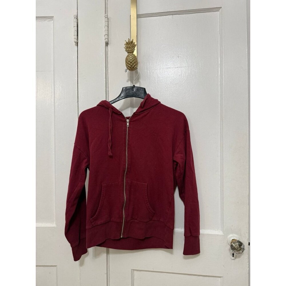 Time and Tru Burgundy Zip-Up Hoodie